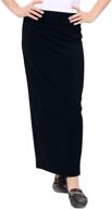 stylish and modest kosher casual women's cotton stretch maxi pencil skirt: perfect blend of comfort and elegance! logo