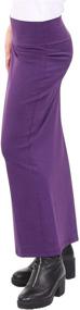 img 2 attached to Stylish and Modest Kosher Casual Women's Cotton Stretch Maxi Pencil Skirt: Perfect blend of comfort and elegance!