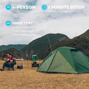 img 3 attached to 🏕️ Gonex Camping Tent: Windproof, Waterproof Dome Tent for 2/4 People | Ideal for Camping, Hiking, Backpacking & Mountaineering | Set Up Effortlessly in 3 Seasons