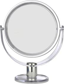 img 1 attached to Enhanced Beauty Routine: BNYD Round Tabletop Two-Sided Swivel Vanity Makeup Mirror - 2X Magnification