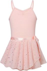 img 4 attached to Ballet Leotards for Girls: Dance Dress with Shiny Sequin Skirt, Removable Ballerina Outfits, Ideal for Ages 3-9 Years