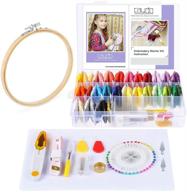 caydo 131 pieces embroidery kit: organizer, 50 color box threads, instructions, aida cloth, hoop, and tools for adults & kids beginners logo