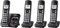 panasonic kx-tgd564m: expandable cordless phone system with link2cell bluetooth, voice assistant, answering machine, and call blocking - 4 handsets - metallic black logo