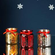 💎 diamond star christmas votive candle holders: set of 3 mercury glass tealight candle holders for exquisite home table centerpieces in silver, red, and gold logo