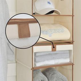 img 2 attached to Enhance Closet Organization with StorageWorks 6-Shelf Large Hanging Closet Shelves: Canvas Organizer with Drawer, Ivory White, 13.6”W x 12.2”D x 42.5”H