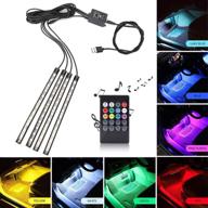 xiphoer interior car led strip lights: multi-color rgb underdash foot lighting kit with sound active function and wireless remote control logo