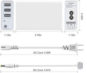 img 2 attached to Wakeach 45W/60W USB Charger for MacBook Air & Pro 🔌 13 inch, Replacement Magnetic 2 Connector - Portable Travel Wall Charger