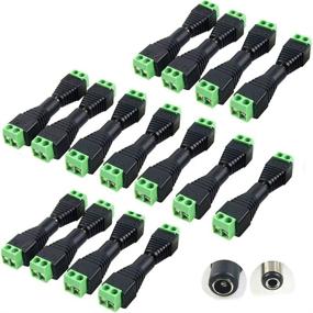 img 3 attached to 🔌 High-Quality DC Power Connector Kit: 15 Pairs 12V Male+Female 2.1x5.5MM Jack Plug Adapter for CCTV Camera and LED Strip Light