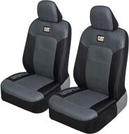 enhance comfort and style with gray caterpillar meshflex automotive seat covers – set of 2 for cars, trucks, and suvs logo
