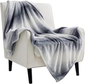 img 4 attached to Bedsure Grey Fleece Throw Blankets - Cozy Lightweight 🛋️ Soft Throws for Couch and Sofa, 50 x 60 Inches