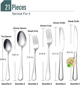 img 3 attached to Durable Stainless Steel Silverware Set: Dishwasher-Safe and Long-Lasting