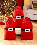 large fabric santa sacks - set of festive gift bags logo