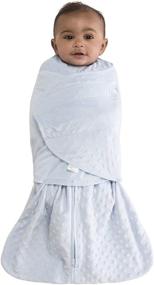 img 4 attached to 👶 HALO Sleepsack Swaddle, 3-Way Adjustable Wearable Blanket, TOG 3.0, Velboa, Blue Plush Dots, Small Size, 3-6 Months