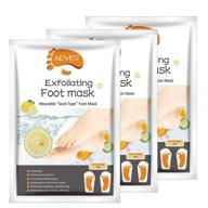 🦶 foot peel mask (3 pack) - exfoliating treatment for cracked heels, rough skin, and calluses - repairing dead skin and restoring smoothness logo