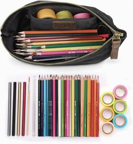 img 1 attached to SMRITI Canvas Makeup Handbag Organizer Travel Accessories