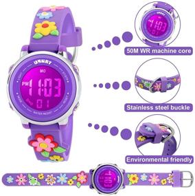 img 2 attached to Waterproof 3D Cute Cartoon Kids Watch for Boys and Girls, Silicone Band Digital Toddler Watch with Alarm, Stopwatch, and 50M Water Resistance