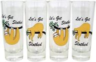 🦥 sloth lovers gift set: assorted sloth shot glasses, set of 4 logo