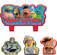 🎂 amscan toy story 4 blue and red birthday cake candle set - 4 pc. (170599): delightful decorations for a memorable celebration! logo