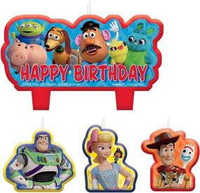 img 1 attached to 🎂 Amscan Toy Story 4 Blue and Red Birthday Cake Candle Set - 4 Pc. (170599): Delightful Decorations for a Memorable Celebration!