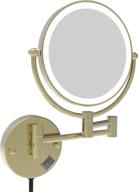 🪞 fixsen 8 inch led wall mount double-sided magnifying makeup vanity mirror - 12 inch extension, brushed gold finish, 1x/10x magnification, plug-in, 360 degree rotation, waterproof button, shaving mirror logo