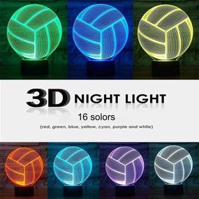 img 3 attached to 🏐 Gawell 3D Illusion Volleyball Lamp: Perfect Sports Theme Christmas Gift with Remote Control, 16 Color Changing Touch Switch for Birthday, Table Desk Decor & Night Light