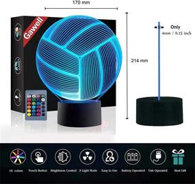 img 2 attached to 🏐 Gawell 3D Illusion Volleyball Lamp: Perfect Sports Theme Christmas Gift with Remote Control, 16 Color Changing Touch Switch for Birthday, Table Desk Decor & Night Light