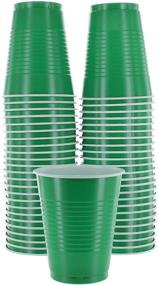 img 2 attached to 🍾 Premium Amcrate Green Colored 18-Ounce Disposable Plastic Party Cups - Perfect for Weddings, Parties, Birthdays, Dinners, Lunches. (Pack of 50)