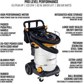 img 2 attached to 🧹 Vacmaster Beast Professional 14 Gallon 6.5 HP Steel Tank Wet/Dry Vacuum with Cart (VJE1412SW0201)