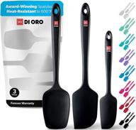 👨 di oro seamless series 3-piece silicone spatula set - 600°f heat resistant non-stick rubber kitchen scraper spatulas for cooking, baking, and mixing – bpa free and lfgb certified silicone (black) logo