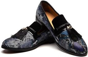 img 4 attached to Vintage Velvet Embroidery Smoking Slipper Men's Shoes in Loafers & Slip-Ons