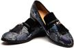 vintage velvet embroidery smoking slipper men's shoes in loafers & slip-ons logo