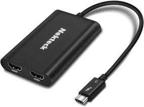 img 4 attached to 🎥 Nekteck Certified Thunderbolt 3 to Dual 4K HDMI Adapter Converter for Mac and Windows - Support 2 UHD 4K 60Hz Displays - USB-C Not Supported