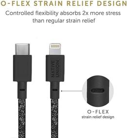 img 3 attached to 🔌 Надёжный USB-C to Lightning кабель Native Union Belt Cable длиной 4 фута [сертифицирован MFi] с усиленной структурой и кожаным ремешком - совместим с iPhone/iPad (Космос)