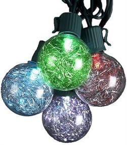 img 1 attached to 💡 Illuminate Your Décor with Kurt Adler UL 10-Light G40 Tinsel Balls LED Light Set in Stunning Silver