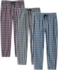 img 4 attached to JINSHI Men's Pajama Bottoms: Stylish and Comfortable Sleepwear for a Refreshing Lounge Experience