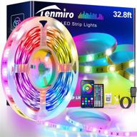 tenmiro 32.8ft led lights with smart app control, music sync, rgb color changing strips, remote, for bedroom, kitchen, and party логотип