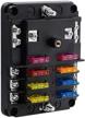 bluefire 6 way blade fuse box fuse block standard circuit fuse holder with led light indication &amp logo