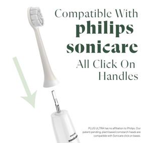 img 3 attached to 🪥 PLUS ULTRA Replacement Brush Heads for Philips Sonicare Toothbrush - 3 Pack Click-On Handles, Eco-Friendly Plant-Based Bristles