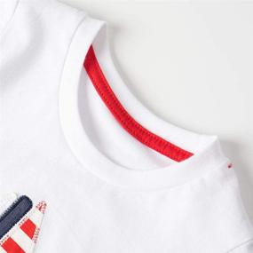 img 2 attached to Toddler Sleeve Sailboat T Shirt Stripe Boys' Clothing