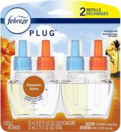 🌺 febreze plug-in air freshener: hawaiian aloha scented oil refill (2 count) - odor eliminator and freshener logo
