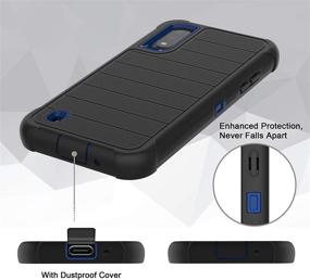 img 2 attached to 📱 Leptech Galaxy A01 Case: Full Body Heavy Duty Armor with Screen Protector and Kickstand Belt Clip - Black