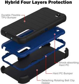 img 1 attached to 📱 Leptech Galaxy A01 Case: Full Body Heavy Duty Armor with Screen Protector and Kickstand Belt Clip - Black