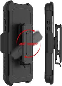 img 3 attached to 📱 Leptech Galaxy A01 Case: Full Body Heavy Duty Armor with Screen Protector and Kickstand Belt Clip - Black