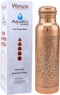 🧲 copper water bottle 34oz - dark embossed, leak-proof, ayurvedic pure copper vessel: ideal copper bottle for sports, fitness, yoga, harnessing natural health benefits logo