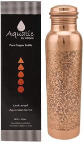 img 3 attached to 🧲 Copper Water Bottle 34oz - Dark Embossed, Leak-Proof, Ayurvedic Pure Copper Vessel: Ideal Copper Bottle for Sports, Fitness, Yoga, Harnessing Natural Health Benefits