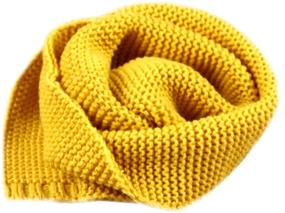 img 3 attached to 🧣 Детский мягкий вязаный шарф Dolores - модный однотонный цвет для тепла и стиля во время зимы