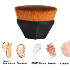 img 1 attached to 💄 Noverlife 2PCS Densely Packed Makeup Foundation Brushes, Flat Top Oval Kabuki Brushes Palm Brush, Full Coverage Concealer Buffer Brush, Bronzer Contour Brush Face Powder Brush for Blending Liquid Cream - Ideal for SEO