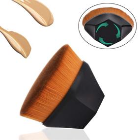 img 2 attached to 💄 Noverlife 2PCS Densely Packed Makeup Foundation Brushes, Flat Top Oval Kabuki Brushes Palm Brush, Full Coverage Concealer Buffer Brush, Bronzer Contour Brush Face Powder Brush for Blending Liquid Cream - Ideal for SEO