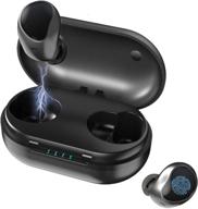 sharllen true wireless earbuds 5.0 bluetooth | ipx7 waterproof | deep bass sports earphones with charging case | built-in mic | iphone/android compatible logo