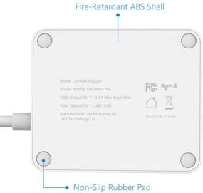 img 1 attached to 🔌 JSVER Компактная путешественная полоса питания: 3 USB-порта для интеллектуальной зарядки, 2 электрических розетки - Белая